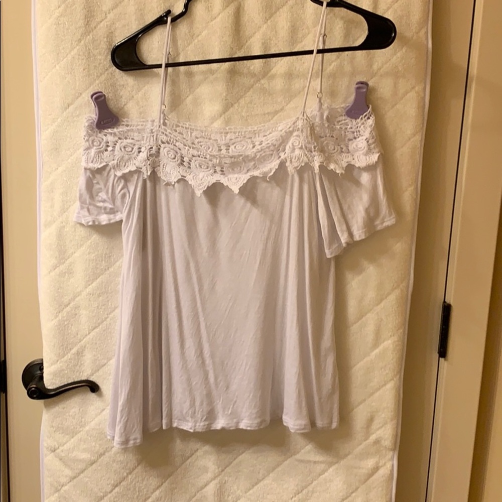 Off shoulder white top